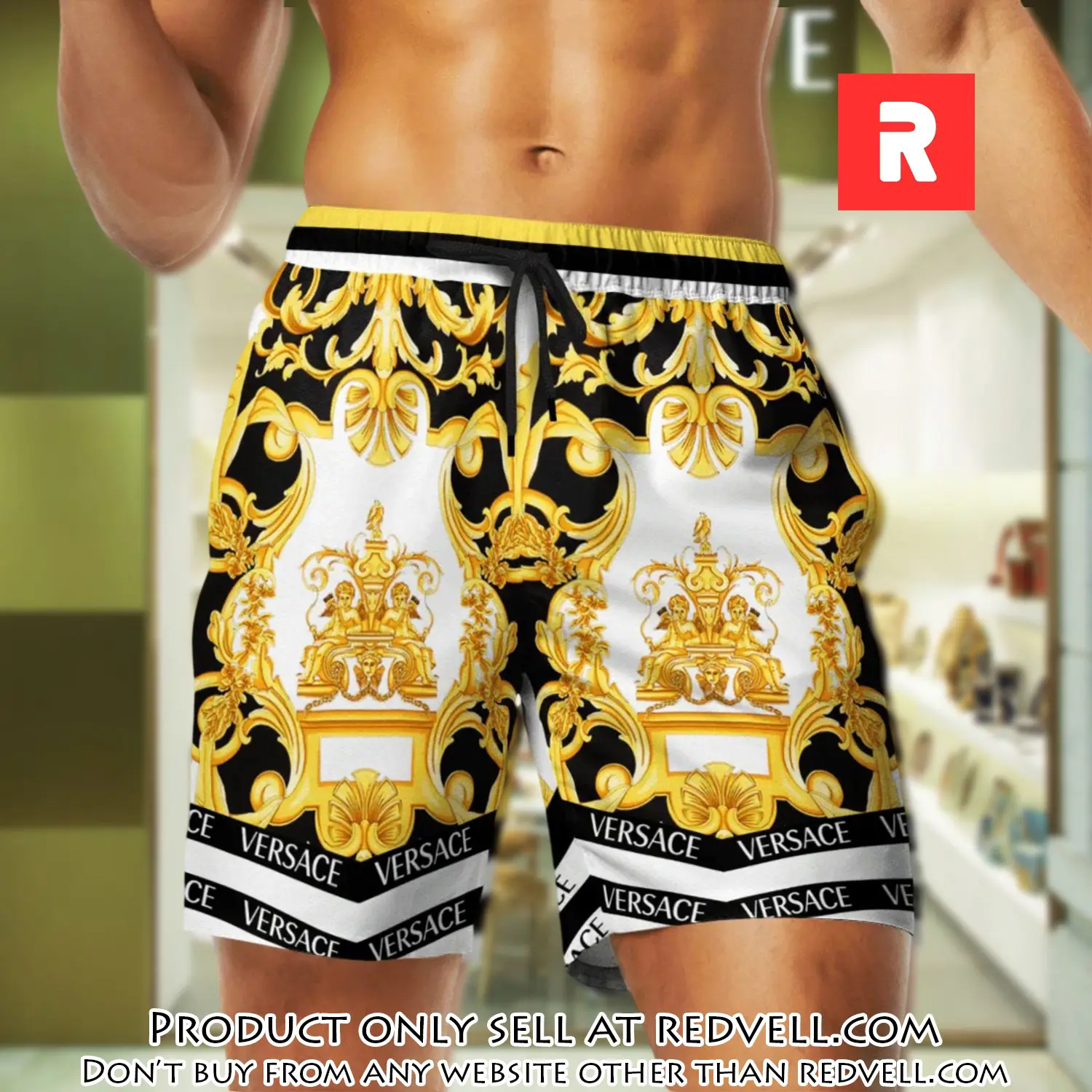 Versace golden luxury brand premium fashion shorts for men rv4631311